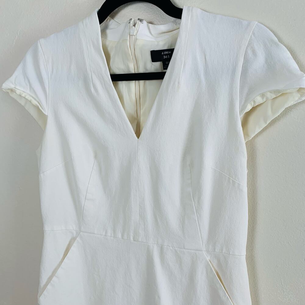 J.Crew 365 Ivory Sheath Dress 8P Petite Cap Sleeve Stretch Minimalist
Summer - Picture 4 of 8